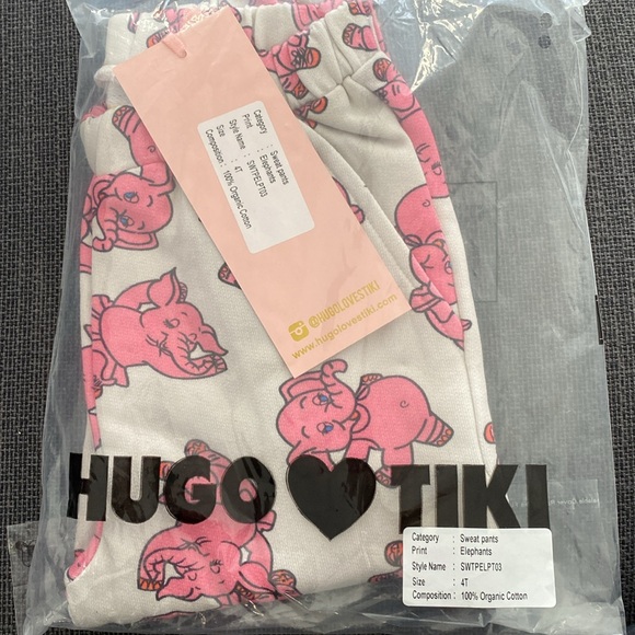 Hugo Loves Tiki Pink Elephant Sweatpants NWT - Picture 4 of 5